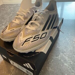 Adidas Kids F50 Turf Cleats - White and Black